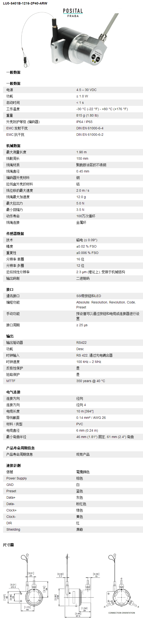 工業(yè)型線性傳感器，金屬加工外殼